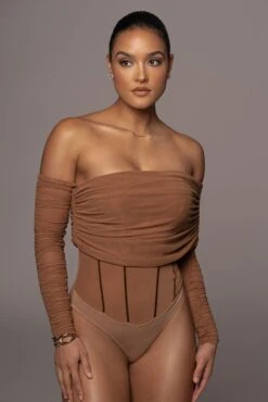 Pecan Sheer Perfection Bodysuit -Jluxlabel Dress Shop PRODUCT JAN102022 59