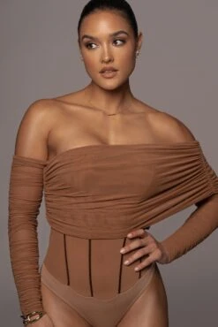 Pecan Sheer Perfection Bodysuit -Jluxlabel Dress Shop PRODUCT JAN102022 61