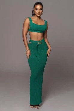 Emerald Nikole Ribbed Skirt Set