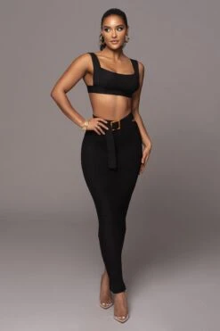 Black Nikole Ribbed Skirt Set 26 Black Nikole Ribbed Skirt Set -Jluxlabel Dress Shop PRODUCT JAN192023 2