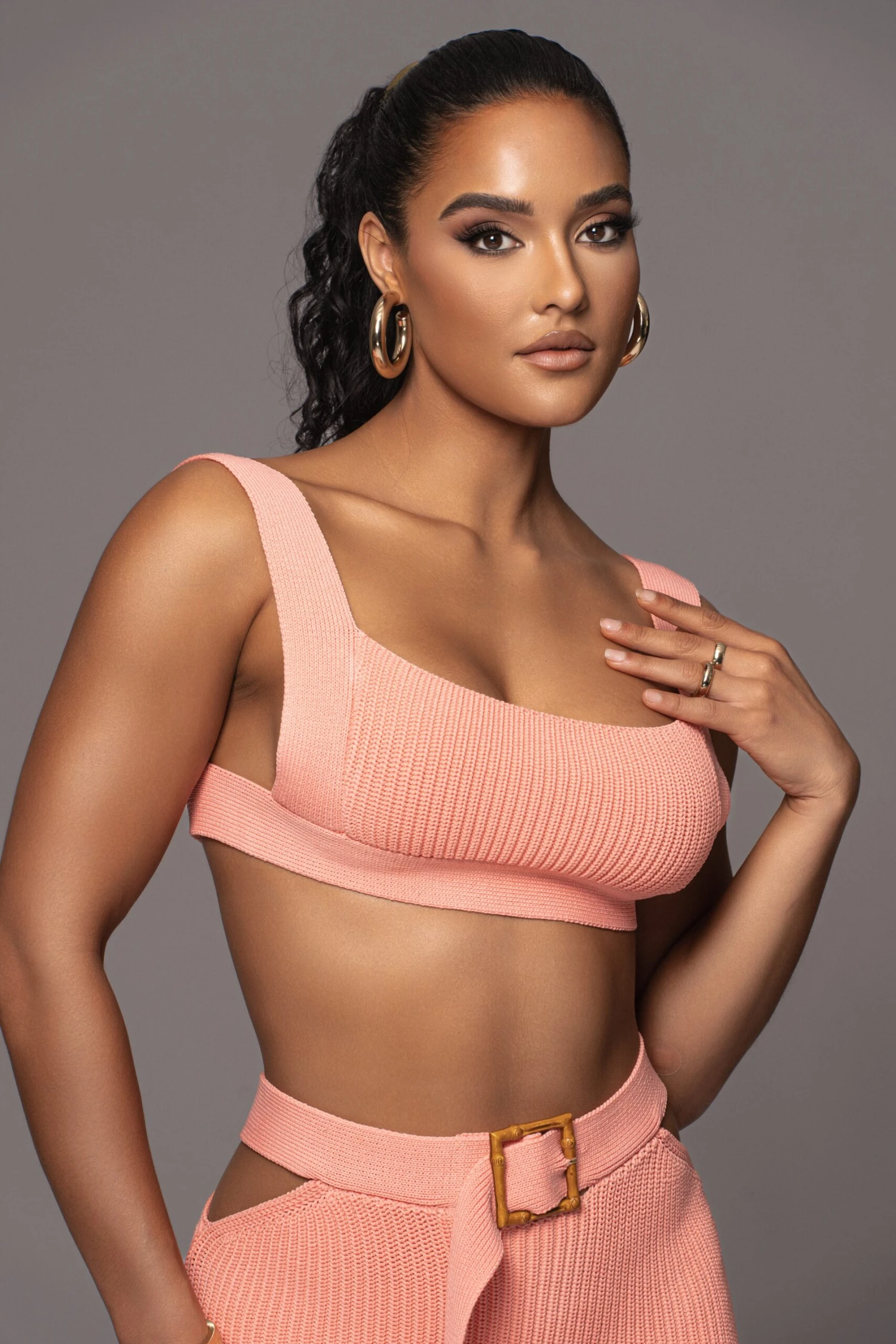 Peach Nikole Ribbed Skirt Set 10 Peach Nikole Ribbed Skirt Set - Image 8