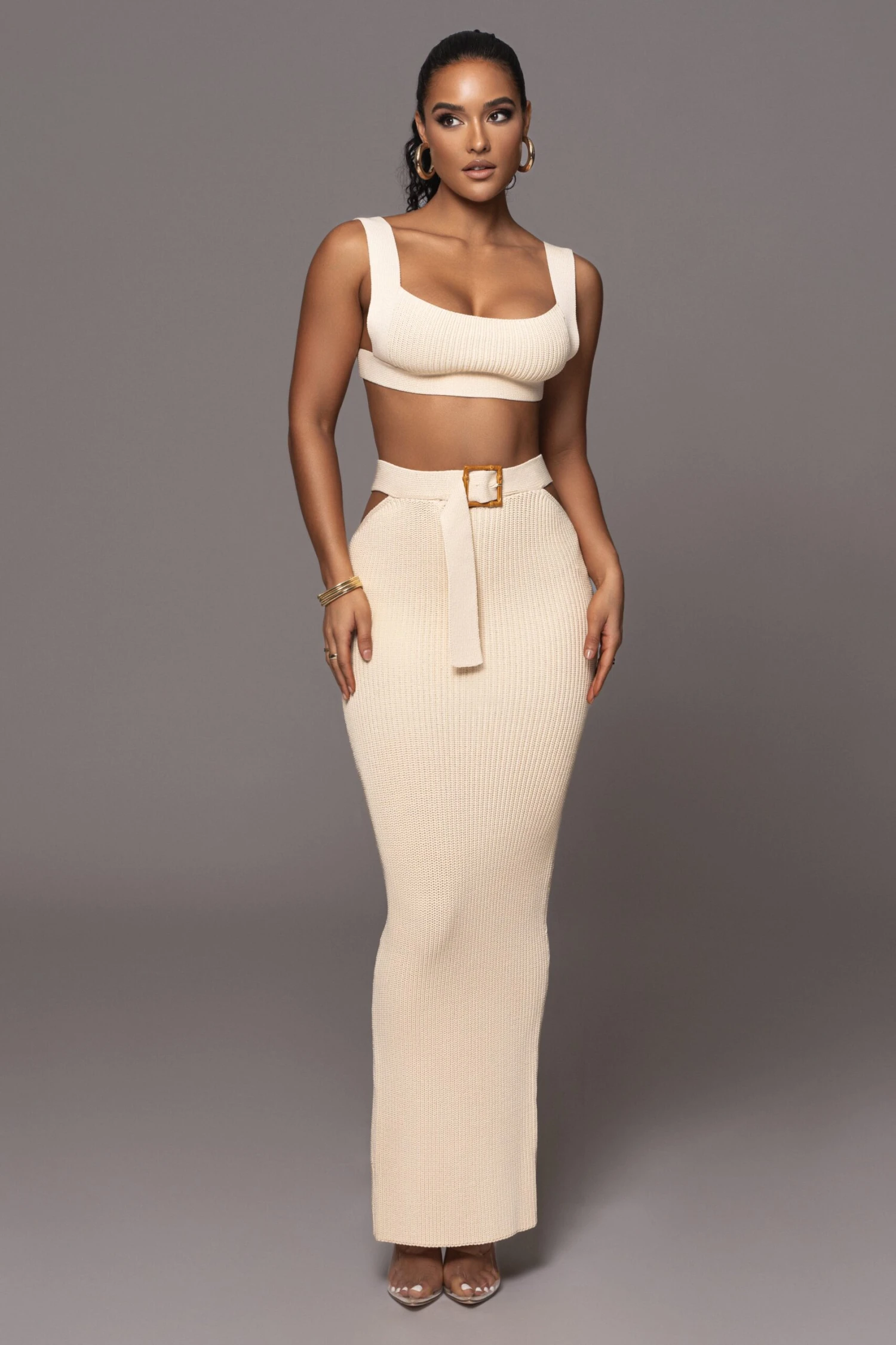 Ivory Nikole Ribbed Skirt Set 7 Ivory Nikole Ribbed Skirt Set - Image 5