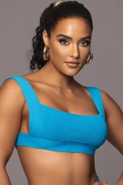 Blue Nikole Ribbed Skirt Set -Jluxlabel Dress Shop PRODUCT JAN192023 62