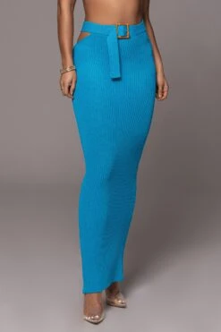 Blue Nikole Ribbed Skirt Set -Jluxlabel Dress Shop PRODUCT JAN192023 65