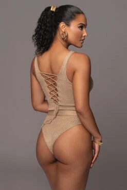 Taupe Juliette Knit Belted One Piece -Jluxlabel Dress Shop PRODUCT JAN192023 98