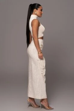 Buttercream Clean Lines Cargo Skirt -Jluxlabel Dress Shop PRODUCT JAN252023 NEWARRIVALS 208