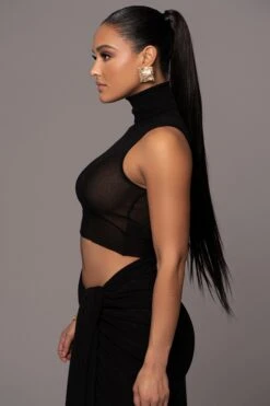 Black Barely There Turtleneck Top -Jluxlabel Dress Shop PRODUCT JAN252023 NEWARRIVALS 223