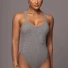 Heather Grey Akito Ribbed Bodysuit -Jluxlabel Dress Shop PRODUCT JAN252023 NEWARRIVALS 77