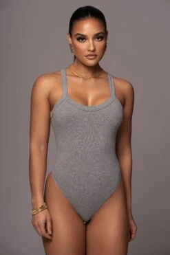Heather Grey Akito Ribbed Bodysuit