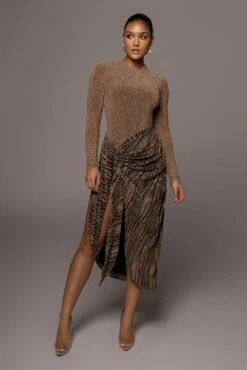 Gold/Black Untamed Slit Dress -Jluxlabel Dress Shop PRODUCT JAN52022 237