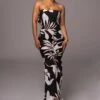 Ivory Floral Break Free Strapless Maxi Dress -Jluxlabel Dress Shop PRODUCT JUL112023 CHIFFON 1