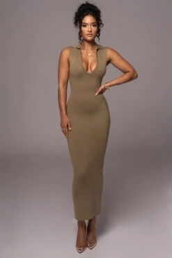 Olive Never Better Midi Dress -Jluxlabel Dress Shop PRODUCT JUL112023 CHIFFON 100