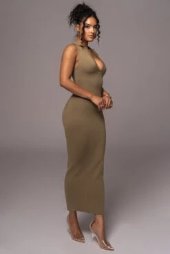 Olive Never Better Midi Dress -Jluxlabel Dress Shop PRODUCT JUL112023 CHIFFON 102