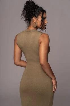 Olive Never Better Midi Dress -Jluxlabel Dress Shop PRODUCT JUL112023 CHIFFON 105