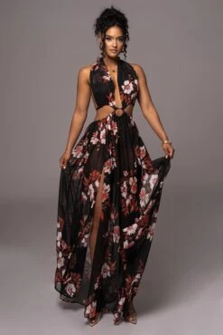 Red Floral Nicoletta Chiffon Maxi Dress -Jluxlabel Dress Shop PRODUCT JUL112023 CHIFFON 20
