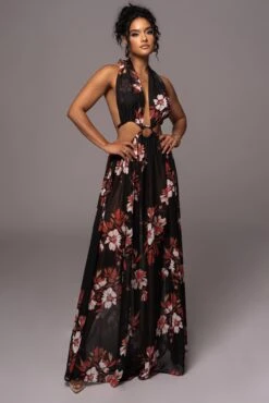 Red Floral Nicoletta Chiffon Maxi Dress -Jluxlabel Dress Shop PRODUCT JUL112023 CHIFFON 22