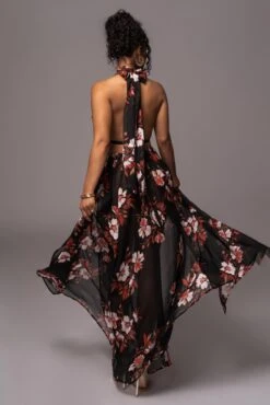 Red Floral Nicoletta Chiffon Maxi Dress -Jluxlabel Dress Shop PRODUCT JUL112023 CHIFFON 24