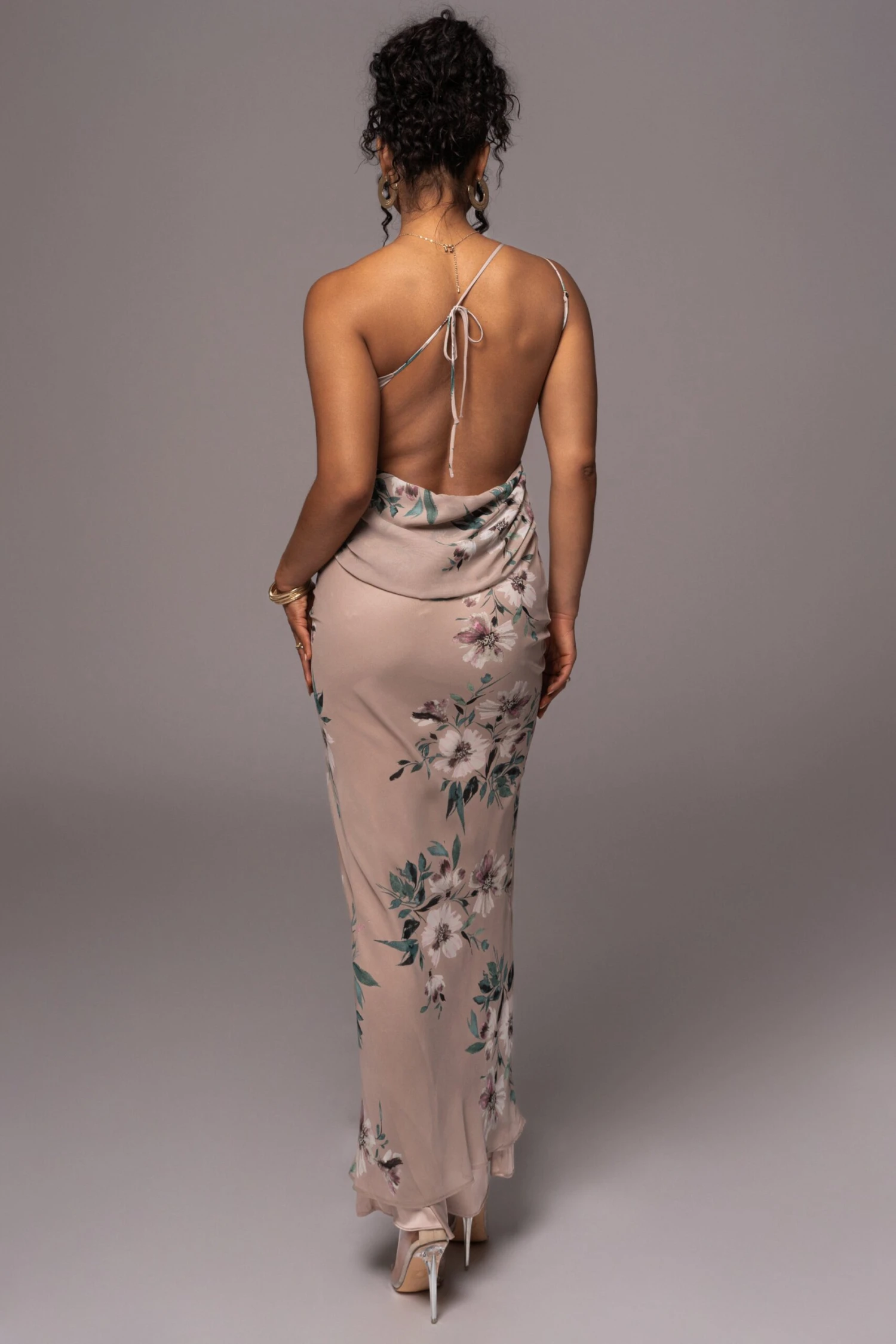 Purple Floral Treasure One Shoulder Dress 10 Purple Floral Treasure One Shoulder Dress - Image 8