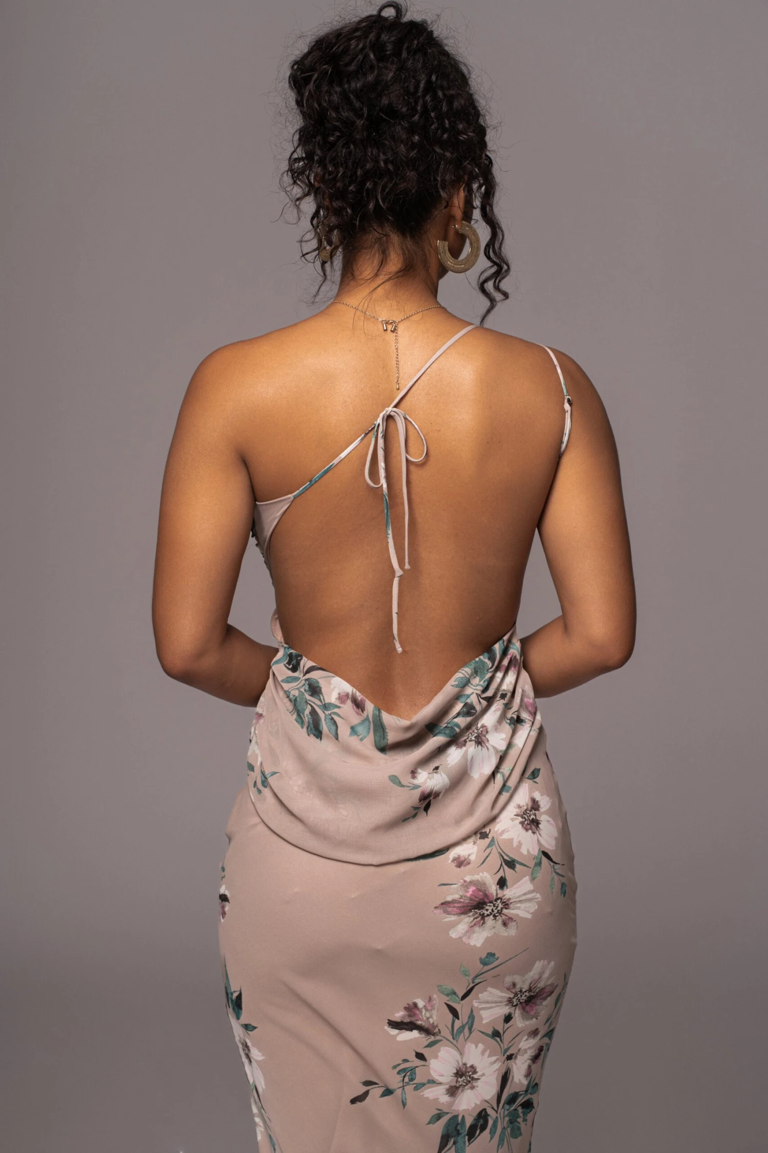 Purple Floral Treasure One Shoulder Dress 5 Purple Floral Treasure One Shoulder Dress - Image 3