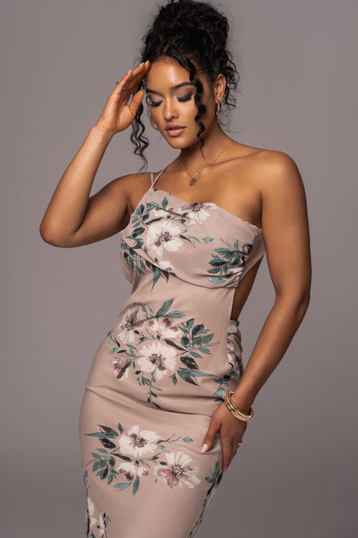 Purple Floral Treasure One Shoulder Dress 8 Purple Floral Treasure One Shoulder Dress - Image 6