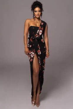 Red Floral Dream Chiffon Dress -Jluxlabel Dress Shop PRODUCT JUL112023 CHIFFON 58