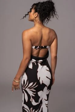 Ivory Floral Break Free Strapless Maxi Dress -Jluxlabel Dress Shop PRODUCT JUL112023 CHIFFON 7