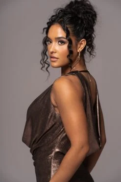 Rose Gold Highlights Cowl Neck Maxi Dress -Jluxlabel Dress Shop PRODUCT JUL112023 CHIFFON 97