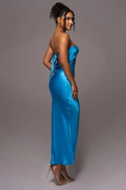 Blue Irina Satin Strapless Maxi Dress -Jluxlabel Dress Shop PRODUCT JUL112023 NEWARRIVALS 13