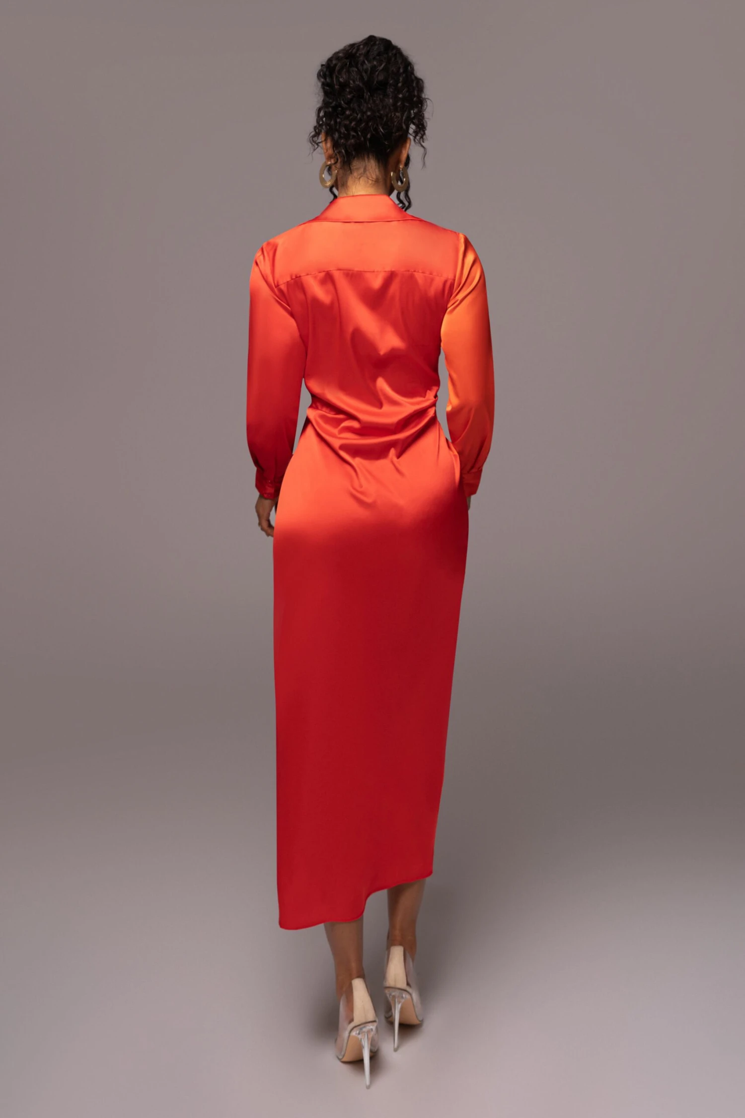 Pink Color Block Satin Midi Dress 14 Pink Color Block Satin Midi Dress - Image 12