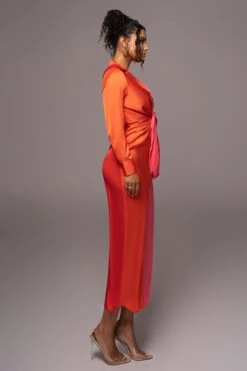 Pink Color Block Satin Midi Dress 25 Pink Color Block Satin Midi Dress -Jluxlabel Dress Shop PRODUCT JUL112023 NEWARRIVALS 150