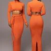 Orange City Love Two-Piece Skirt Set