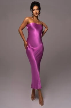 Purple Irina Satin Strapless Maxi Dress -Jluxlabel Dress Shop PRODUCT JUL112023 NEWARRIVALS 2