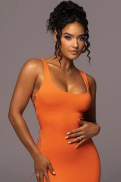 Tangerine Late Nights Midi Dress -Jluxlabel Dress Shop PRODUCT JUL112023 NEWARRIVALS 27