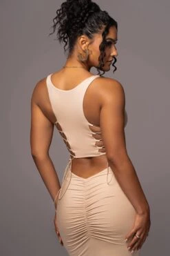 Tan Late Nights Midi Dress 14 Tan Late Nights Midi Dress -Jluxlabel Dress Shop PRODUCT JUL112023 NEWARRIVALS 35