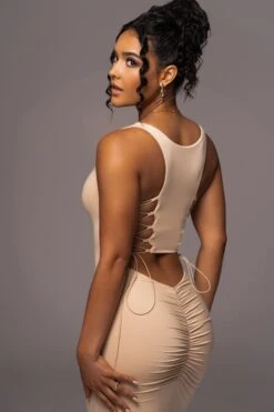 Tan Late Nights Midi Dress 22 Tan Late Nights Midi Dress -Jluxlabel Dress Shop PRODUCT JUL112023 NEWARRIVALS 37