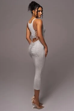 Grey Late Nights Midi Dress -Jluxlabel Dress Shop PRODUCT JUL112023 NEWARRIVALS 52