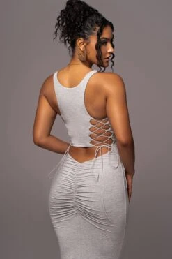 Grey Late Nights Midi Dress -Jluxlabel Dress Shop PRODUCT JUL112023 NEWARRIVALS 54