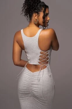 Grey Late Nights Midi Dress -Jluxlabel Dress Shop PRODUCT JUL112023 NEWARRIVALS 55