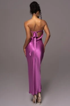 Purple Irina Satin Strapless Maxi Dress -Jluxlabel Dress Shop PRODUCT JUL112023 NEWARRIVALS 6