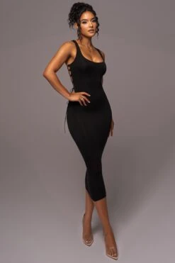 Black Late Nights Midi Dress -Jluxlabel Dress Shop PRODUCT JUL112023 NEWARRIVALS 61