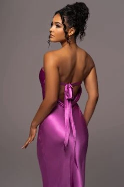 Purple Irina Satin Strapless Maxi Dress -Jluxlabel Dress Shop PRODUCT JUL112023 NEWARRIVALS 7