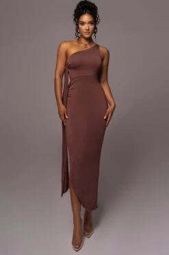 Chocolate Out Of Mind One Shoulder Dress 15 Chocolate Out Of Mind One Shoulder Dress -Jluxlabel Dress Shop PRODUCT JUL112023 NEWARRIVALS 90
