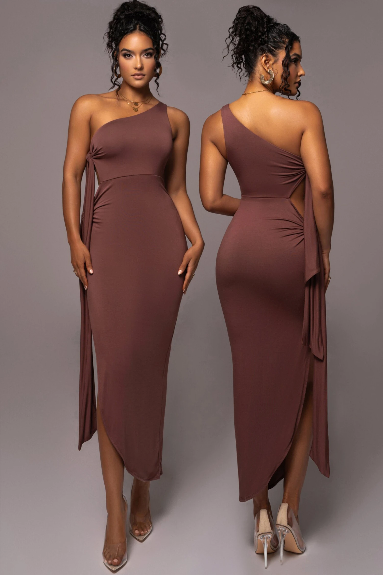 Chocolate Out Of Mind One Shoulder Dress 3 Chocolate Out Of Mind One Shoulder Dress