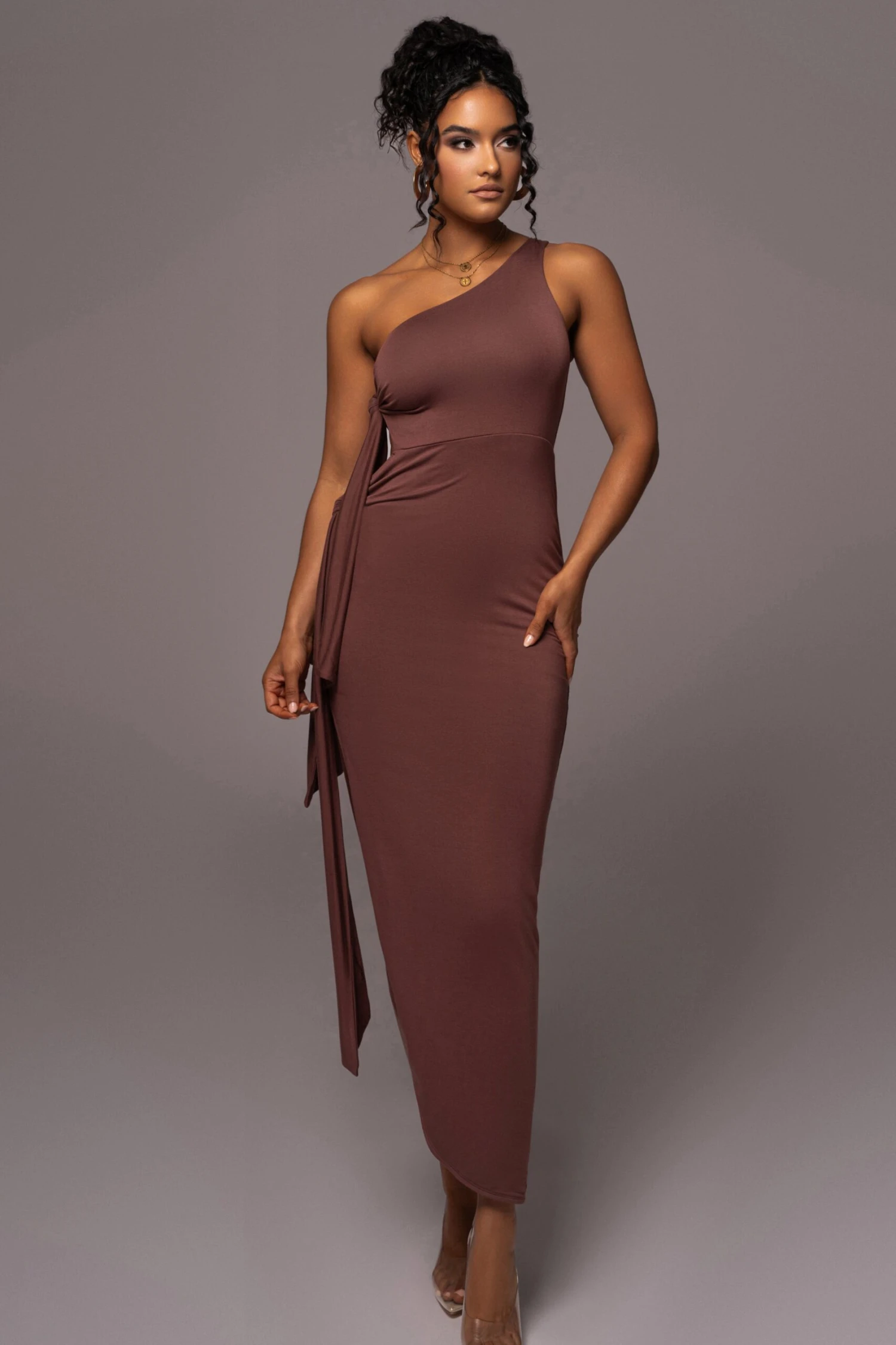 Chocolate Out Of Mind One Shoulder Dress 7 Chocolate Out Of Mind One Shoulder Dress - Image 5
