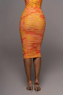 Orange Costa Rica Floral Skirt -Jluxlabel Dress Shop PRODUCT JUL132022 55