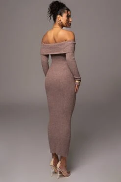 Brown Take A Chance Off-Shoulder Dress -Jluxlabel Dress Shop PRODUCT JUL132023 ASAPMISSING 46