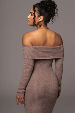 Brown Take A Chance Off-Shoulder Dress -Jluxlabel Dress Shop PRODUCT JUL132023 ASAPMISSING 48