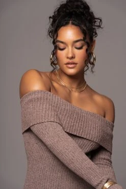 Brown Take A Chance Off-Shoulder Dress -Jluxlabel Dress Shop PRODUCT JUL132023 ASAPMISSING 52