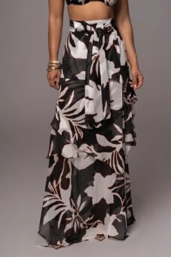 White Floral Printed Love Two-Piece Set -Jluxlabel Dress Shop PRODUCT JUL132023 CHIFFON 100