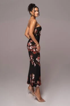 Red Floral Break Free Strapless Maxi Dress -Jluxlabel Dress Shop PRODUCT JUL132023 CHIFFON 133